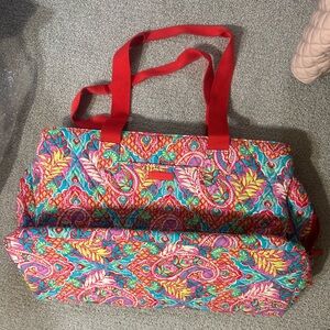 Vera Bradley Red Turquoise Pink Paisley Quilted duffel bag